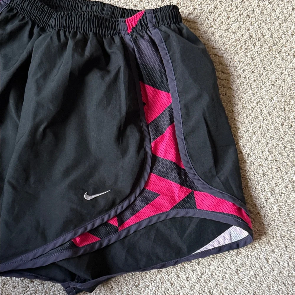 Nike Women's Dri-Fit‎ Black and Hot Pink Tempo Running Shorts Size M